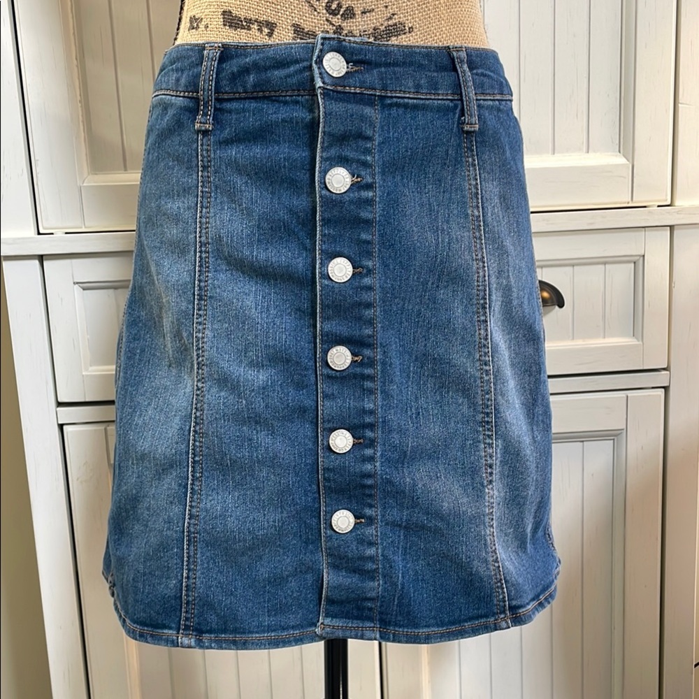 Mossimo Supply Co. Blue Silver Demim Skirt